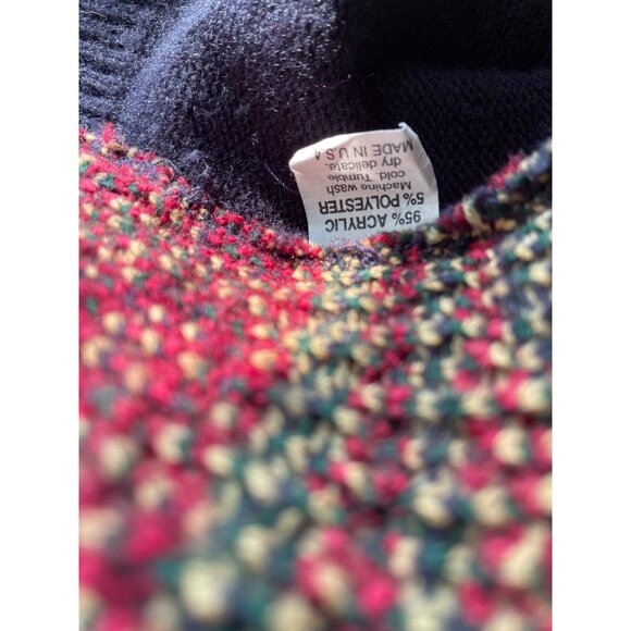 Vintage Alfred Dunner Sleeveless Knit Cardigan Vest Medium With Geometric Patter - Picture 7 of 7